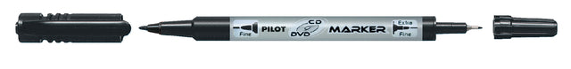 CD Marker Pilot Twin F und EF 0,7 mm und 0,4 mm schwarz | 12 Stücke