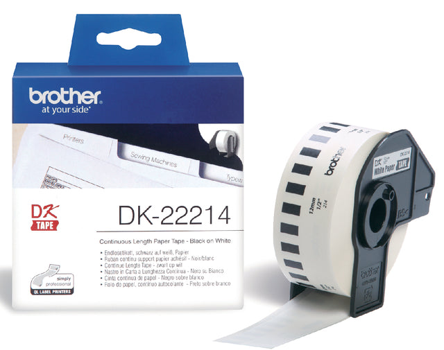 Label Bruder DK-22214 12mm Thermal 30 Meter weißes Papier | 3 Stück