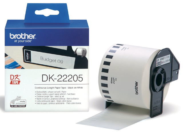 Label Bruder DK-22205 62 mm 30-Meter-Weißpapier | 3 Stück