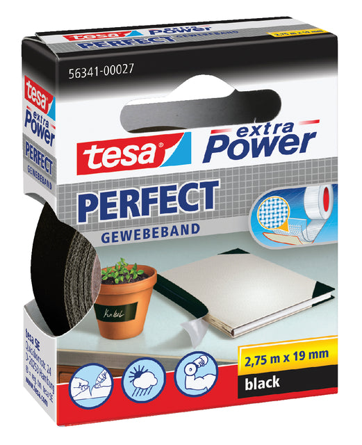 Klebeband Tesa Textil 19mmx2,75 m schwarz