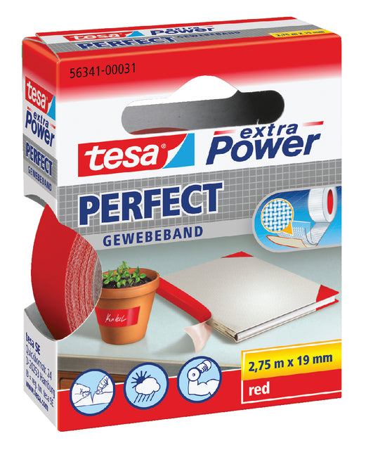 Klebeband Tesa Textil 19mmx2,75 m rot