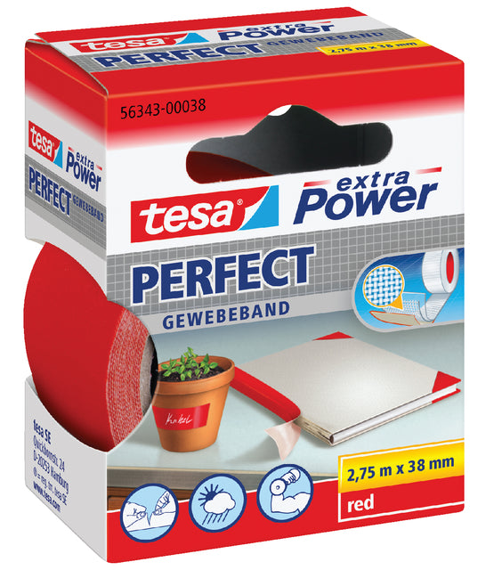 Klebeband Tesa Textil 38 mmx2.75m rot | 6 Stück