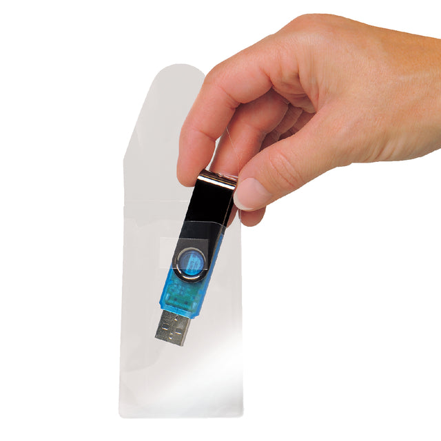 USB -Abdeckung 3L 52,5 x 90 mm mit Schließung von Selbstadhäsion transparent | 10 Stück