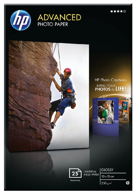 Tintenstrahlpapier HP Q8691A 10x15cm Foto Glossy 250gr 25vel