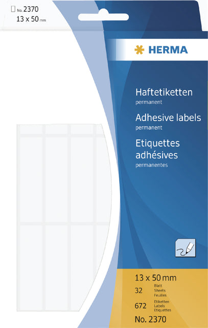 Etikett Herma 2370 13x50mm weiß 672 Stücke