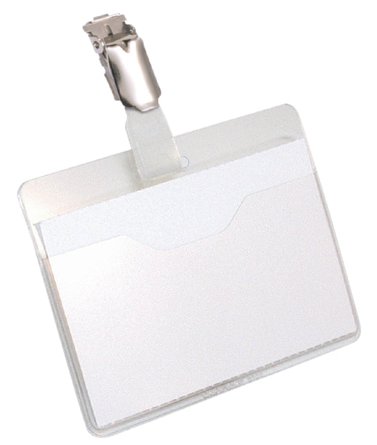Badge Langlebig 8106 mit Clip Liegen offen 60x90 mm