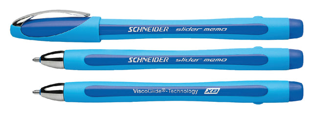 Baseballpen Schneider Slider Memo Blue Extra breit | 10 Stück