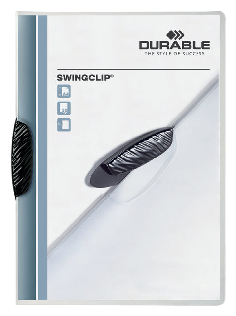 Klemmap Langlebiger Swingclip 30 Blätter schwarz | 25 Stücke