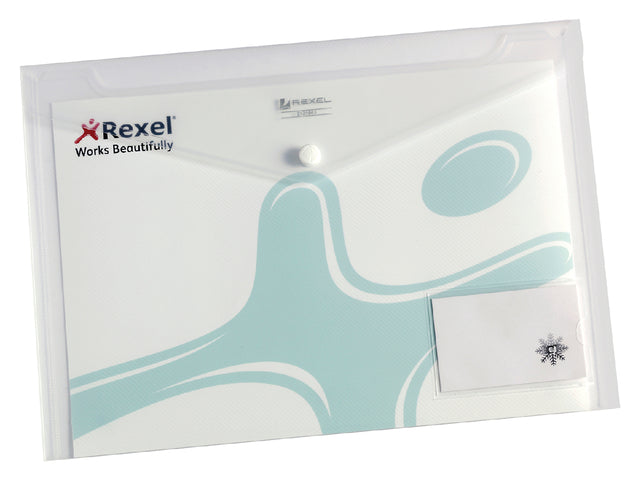 Enveloptas Rexel Ice A4 + Carte de visite transparente | 10 morceaux