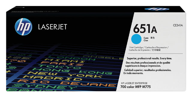 Tonercartridge HP CE341A 651A Blau
