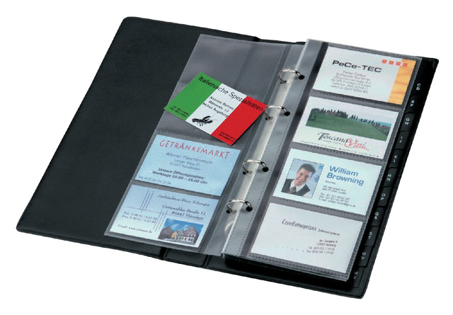Visitenkartenringband Sigel VZ300 für 200 Karten schwarz | 5 Stücke