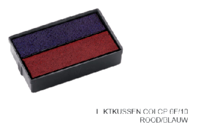Coussin de tampon Colop 6th / 10 Bleu rouge | 5 pièces