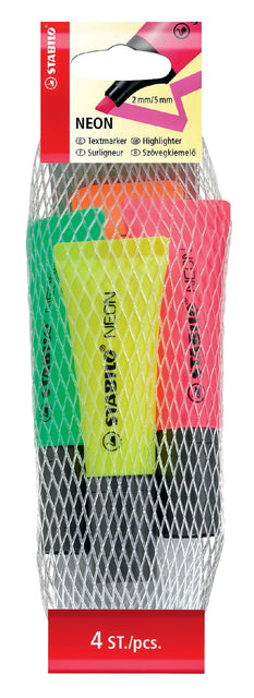 Markierungsmarker Stabilo 72/4-1 Neonnetz von 4 Farben | 10 Stück