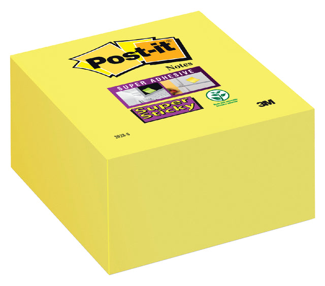 Memoblok 3m post-it 2028 Super klebriger 76x76mm Kubus Neon Yellow | 12 Stücke