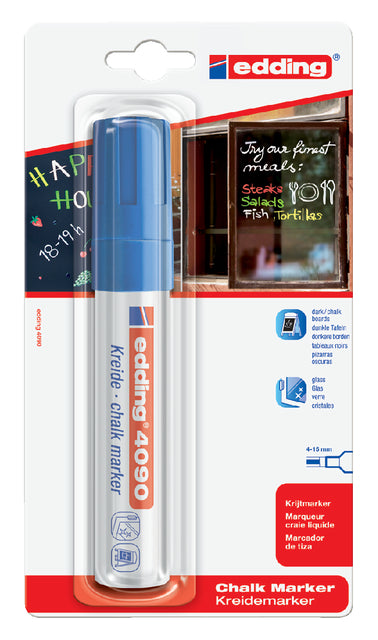 Chalkstift Edding 4090 Fensterblock 4-15mm Blau | 6 Stück