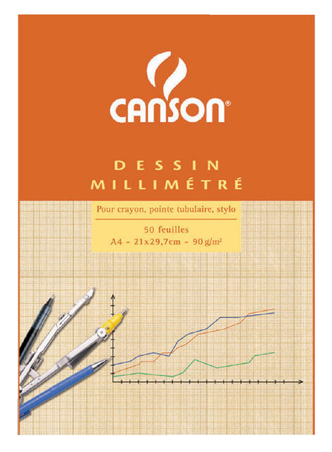 Millimeter Block Canson A4 Hellbraun