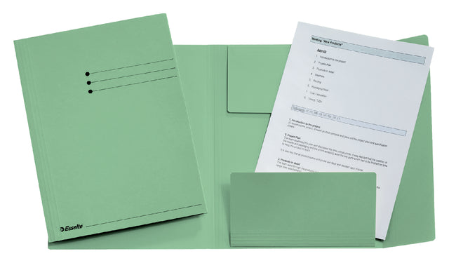 Dateiordner Esselte A4 3 Ventile Manilla 275gr Green | 50 Stück