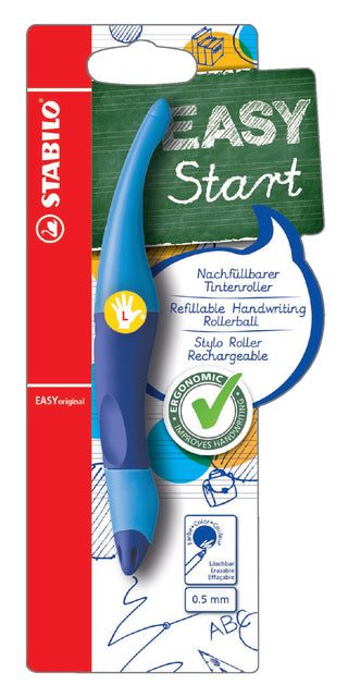 Rollerpen Stabilo Easyoriginal Links -Handhell/Dunkelblau Blister | 3 Stück