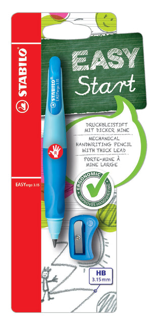 Fapling Bleistift Stabilo EasyEergo 3.15 mm rechts -Handblau Blasenblister | 5 Stücke