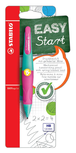 Vulpotlood Stabilo EasyEergo 1,4 mm links -Handtürkis/Neon Pink Blister | 3 Stück