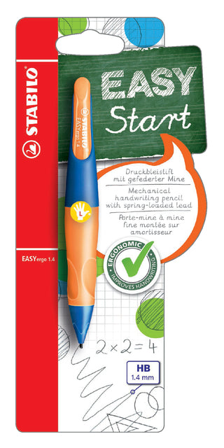 Fapling Bleistift Stabilo EasyEergo 1,4 mm links -Händegitter Ultramarin/Neonorange Blister | 3 Stück