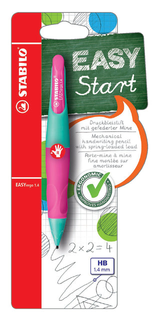 Fapling Bleistift Stabilo Easyergo 1,4 mm rechts türkis/neonrosa Blister | 5 Stücke
