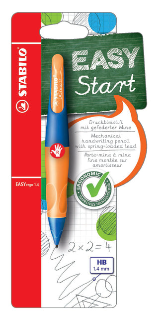 Fapling Bleistift Stabilo EasyEergo 1,4 mm rechts geblautes Blau/Neonorange Blasen