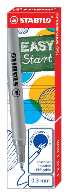 Roller Stift Füllung Stabilo Easyoriginal 0,3 mm blaue Schachtel mit 3 Teilen