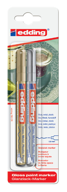 Filz -Tip Edding 780 Lackmarker Rund Gold/Silber 0,8 mm bis 2.