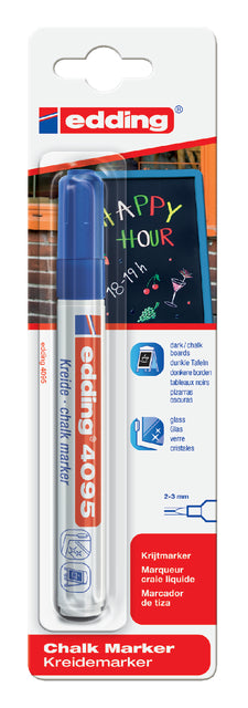 Chalkstift Edding 4095 Runde Blau 2-3mm Blister | 10 Stück