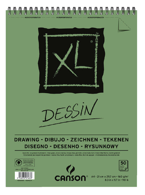 Zeichnen von Block Canson XL Dessin A4 160gram 50vel Spiral | 5 Stücke