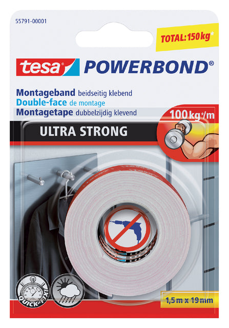 Powerbond doppelseitig Klebeband Tesa Ultra 19mmx1,5m