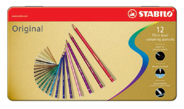 Farbige Stifte Stabilo Originaldose 12 Farben | 5 Stücke