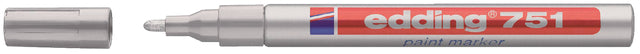 Filztip Edding 751 Lakmarker Round Silver 1-2mm | 10 Stück