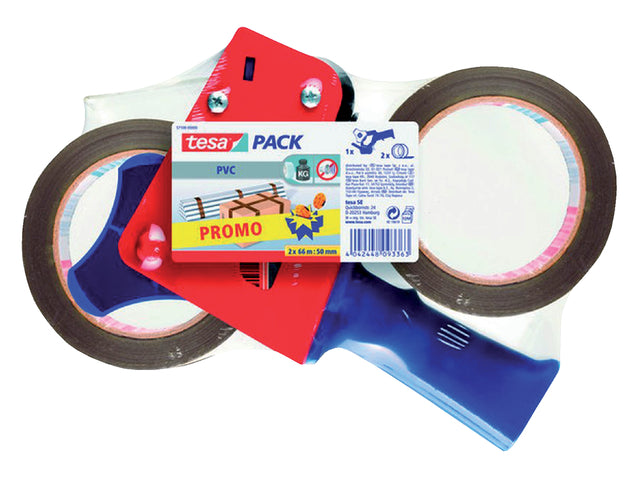 Verpackungsband TESA 50 mmx66m Ultra Sterk 2 Roll mit Spender
