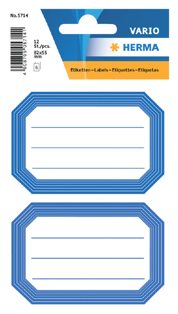 Herma 5714 Label 82x55mm Drehbuch Blue Edge 12 Teile