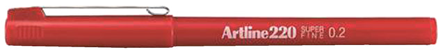 Fineliner Artline 220 um 0,2 mm rot | 12 Stücke