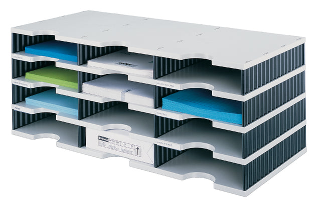 FACHSENET SET STYRODOC A4 12 Box Black/Grau