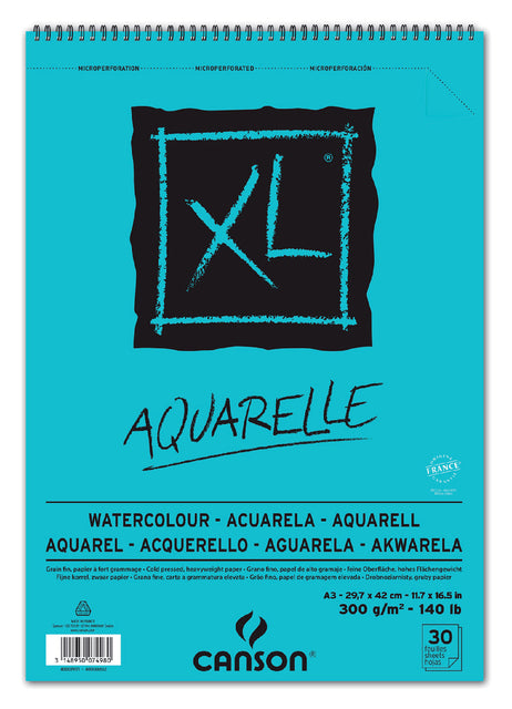 Aquarellblock Canson XL A3 30V 300gr Spiral | 5 Stücke