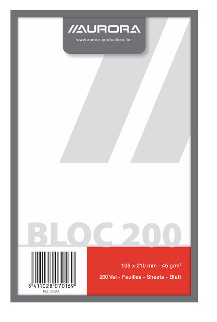 Kraft Block Aurora 135x210mm 200vvvvvvvers Blanco