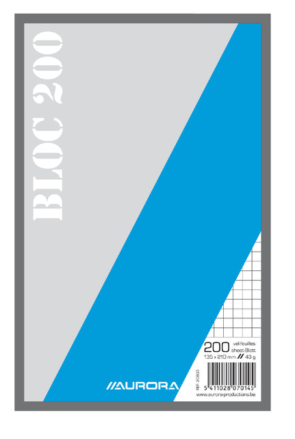 Kraft Block 135x210mm Fenster 5x5mm 200 Haut