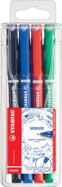Fineliner stabilo sensor 189/4 f ass 4st | 5 stuks