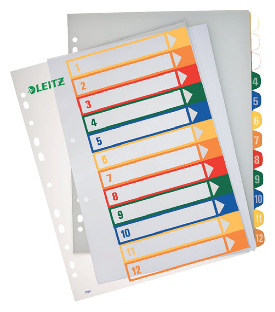 Leitz WOW A4+ 11-GAATS 1-12 PP Assorti Tab