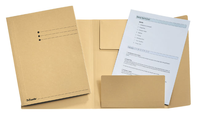 Dateiordner Esselte A4 3 Ventile Manilla 275gr Beige | 50 Stück