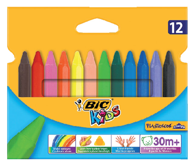Farbkreide BIC 857 Plastidecor Triangel Ass Muschi bis 12st