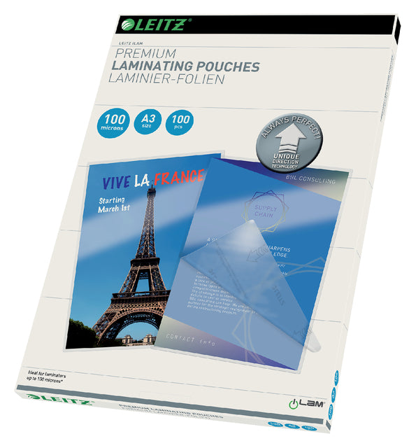 Lamining Cover Leitz Ilam A3 2x100micron 100 -Pieces