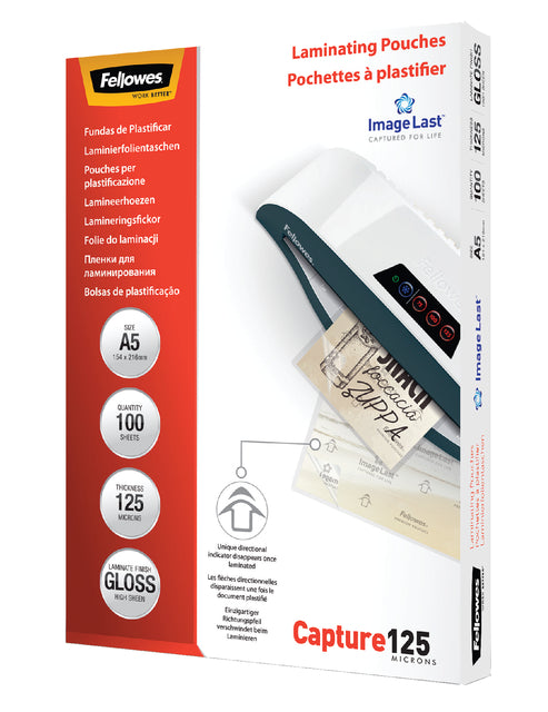 Lamining Cover Fellowes A5 2x125Micron 100 -Pieces