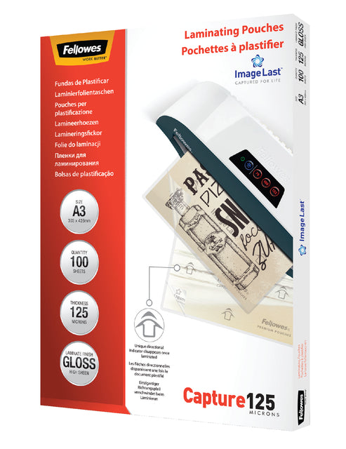 Lamining Cover Fellowes A3 2x125Micron 100 -Pieces