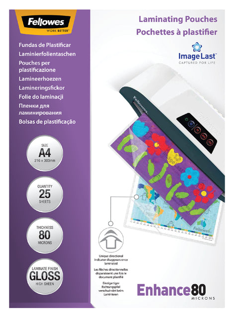 Lamining Cover Fellowes A4 2x80micron 25 Stücke