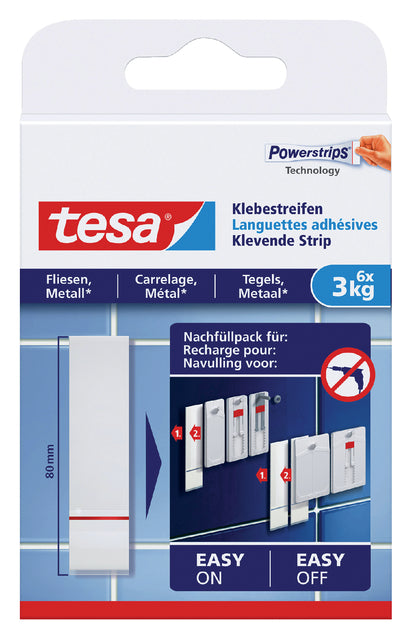 Doppeltsiedelte Powerstrip -Tesa -Fliesen und Metall 3 kg